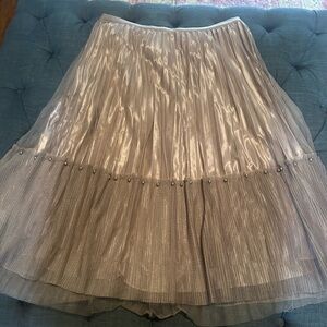 Nordstrom midi skirt with pearls in brown/grey XL